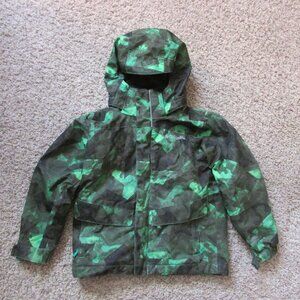 Columbia Interchange XXS 4-5 Hooded Zip Jacket Green Black Shell No Liner